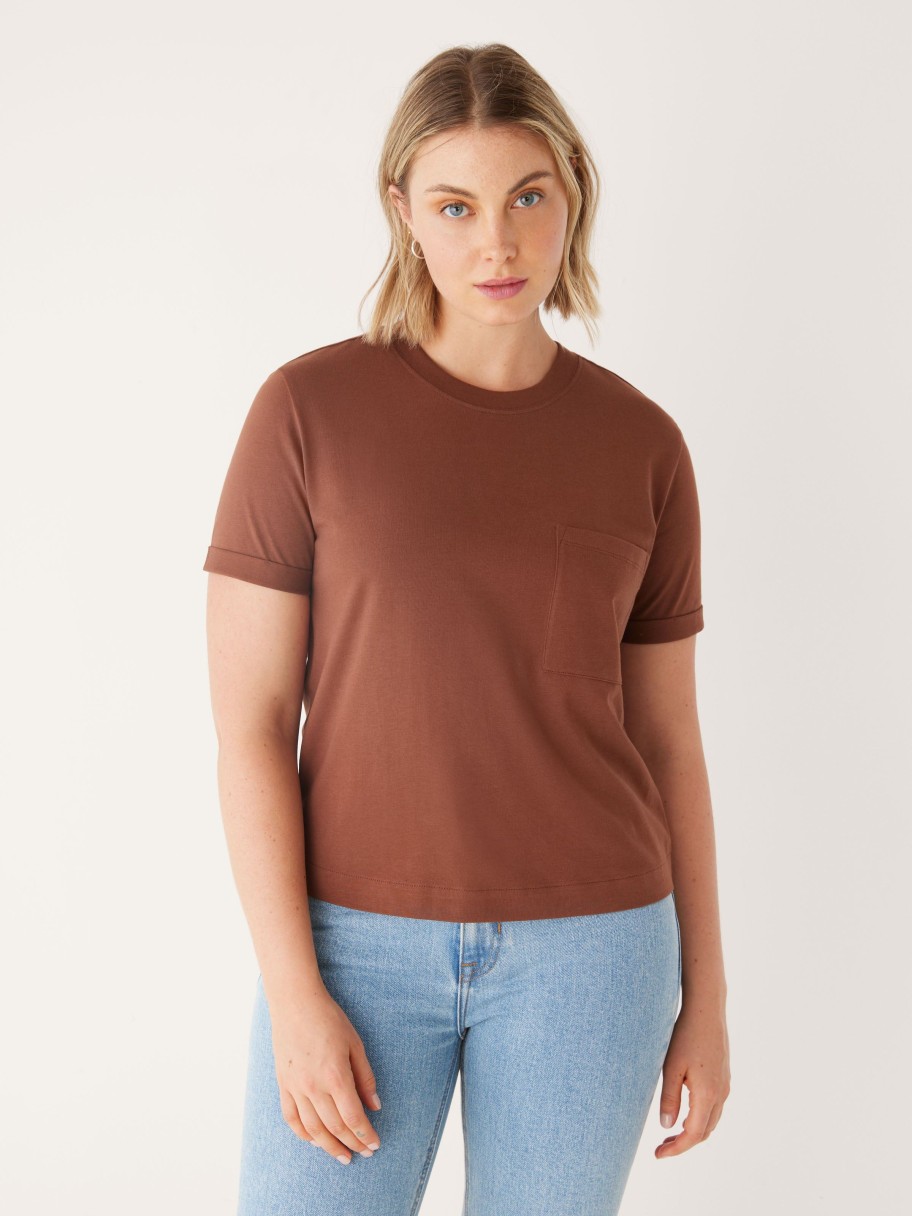 Women Frank And Oak T-Shirts & Tops | The Smooth Tee In Cappuccino