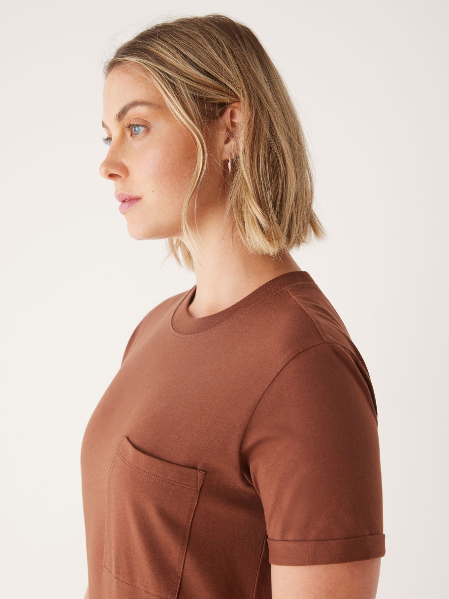 Women Frank And Oak T-Shirts & Tops | The Smooth Tee In Cappuccino