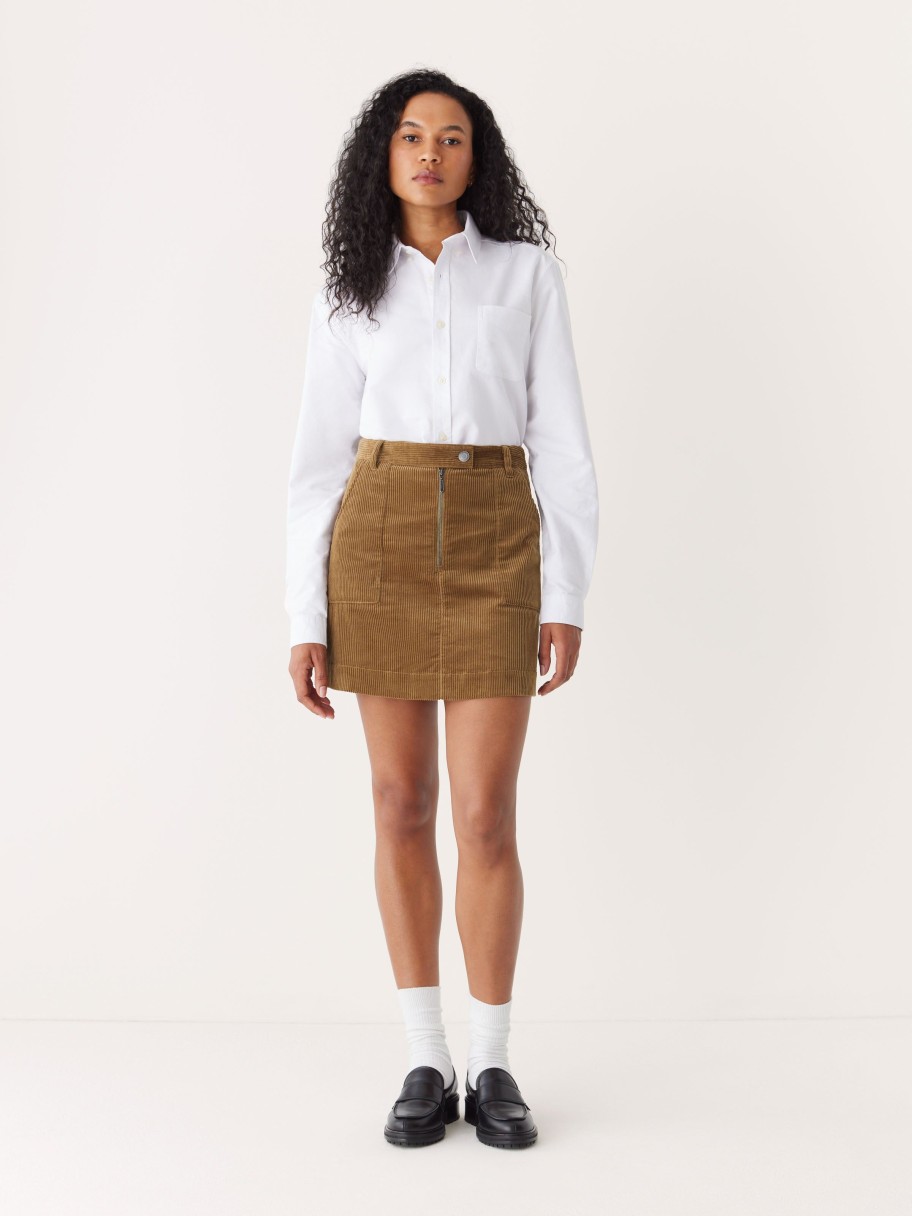 Women Frank And Oak Skirts | The Corduroy Mini Skirt In Amber Brown