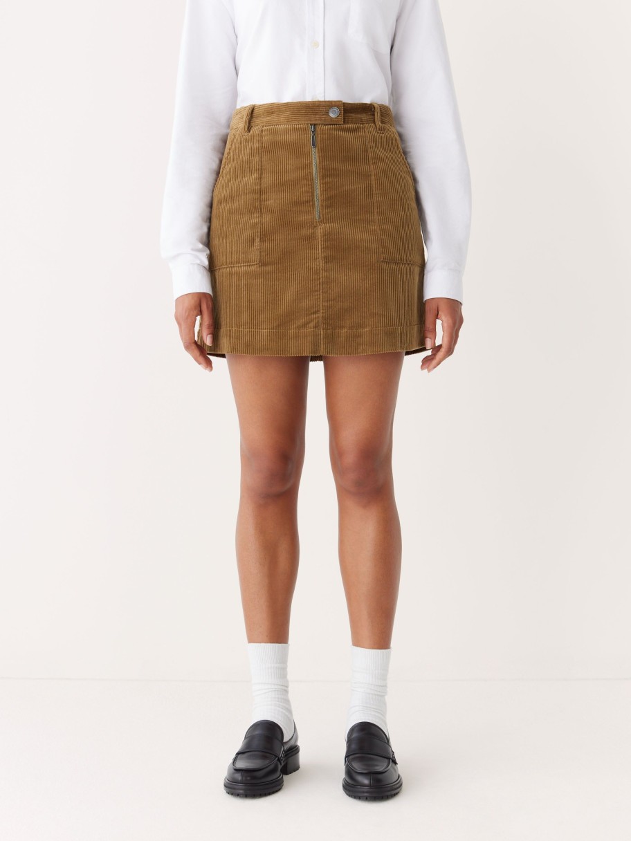 Women Frank And Oak Skirts | The Corduroy Mini Skirt In Amber Brown