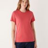 Women Frank And Oak T-Shirts & Tops | The Essential T-Shirt In Hibiscus Red