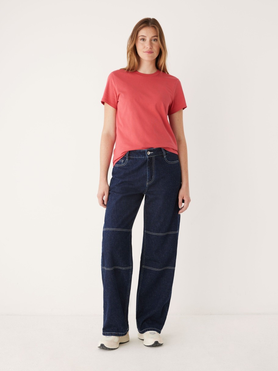 Women Frank And Oak T-Shirts & Tops | The Essential T-Shirt In Hibiscus Red