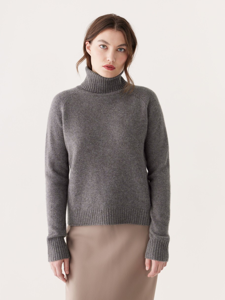 Women Frank And Oak Sweaters & Cardigans | The Yak Wool Turtleneck In Grey