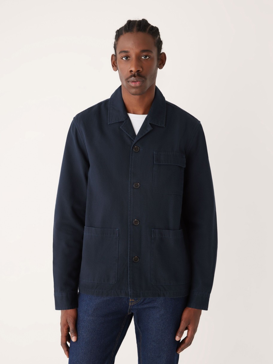 Men Frank And Oak Blazers & Overshirts | The Chore Overshirt In Navy