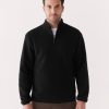 Men Frank And Oak Sweaters & Cardigans | The Axis Polar Fleece Pullover In Black