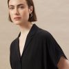 Women Frank And Oak Blouses & Shirts | The Camp Collar Blouse In Black