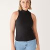 Women Frank And Oak T-Shirts & Tops | The Mockneck Tank Top In Black