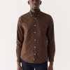 Men Frank And Oak Shirts & Polo Shirts | The Printed Jasper Oxford Shirt In Cafe