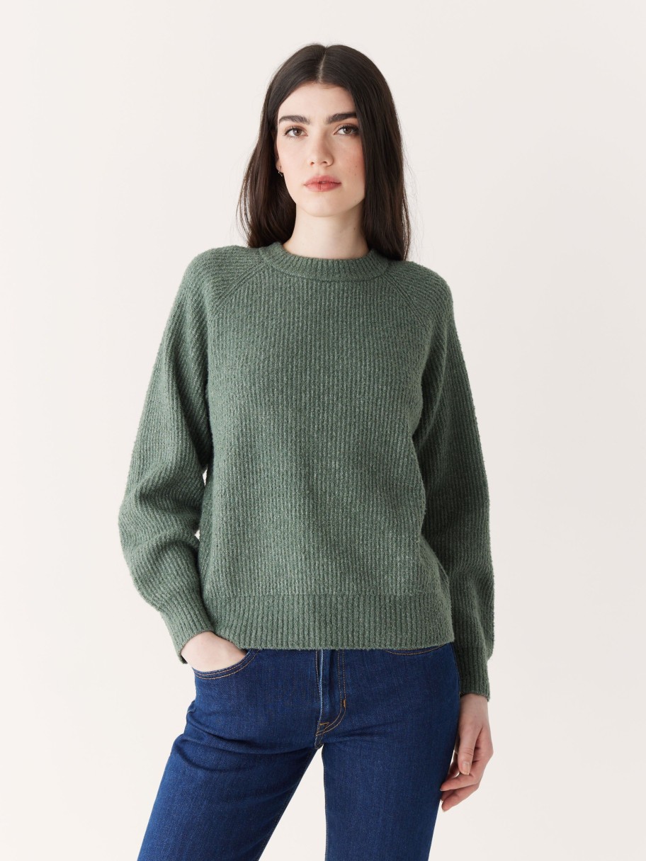 Women Frank And Oak Sweaters & Cardigans | The Seawool® Crewneck Sweater In Evergreen