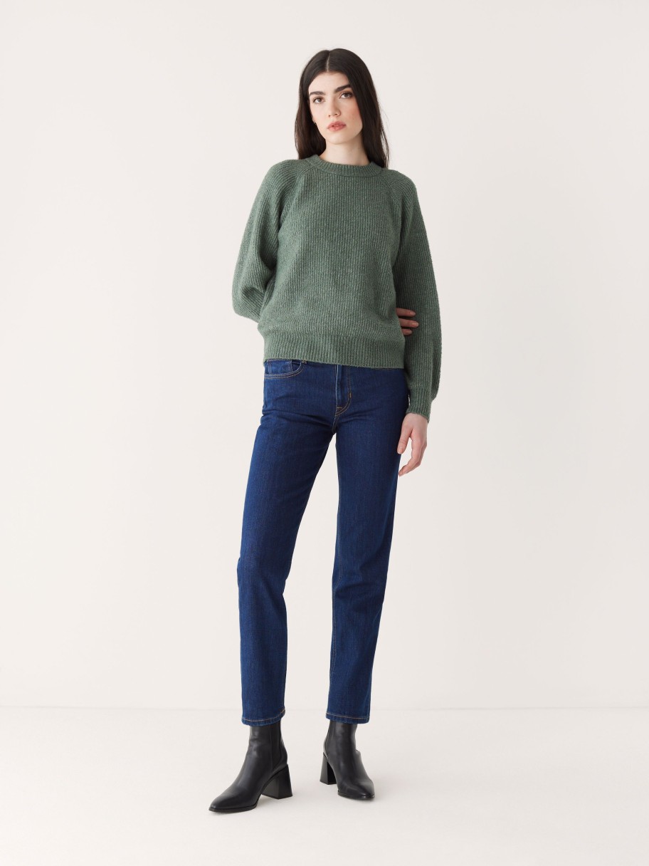 Women Frank And Oak Sweaters & Cardigans | The Seawool® Crewneck Sweater In Evergreen