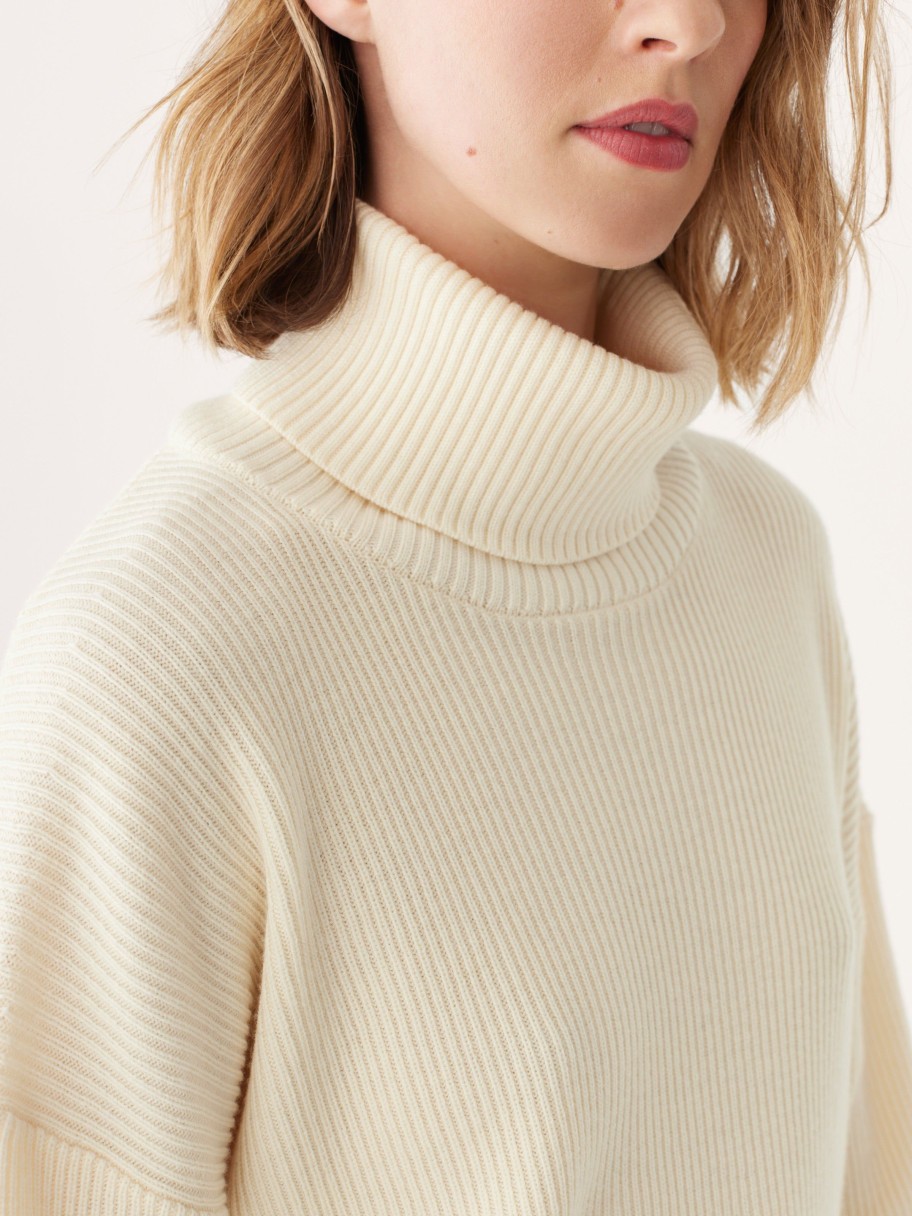 Women Frank And Oak Sweaters & Cardigans | The Merino Turtleneck Sweater In Off White