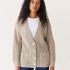 Women Frank And Oak Sweaters & Cardigans | The Comfort Donegal Cardigan In Soft Beige