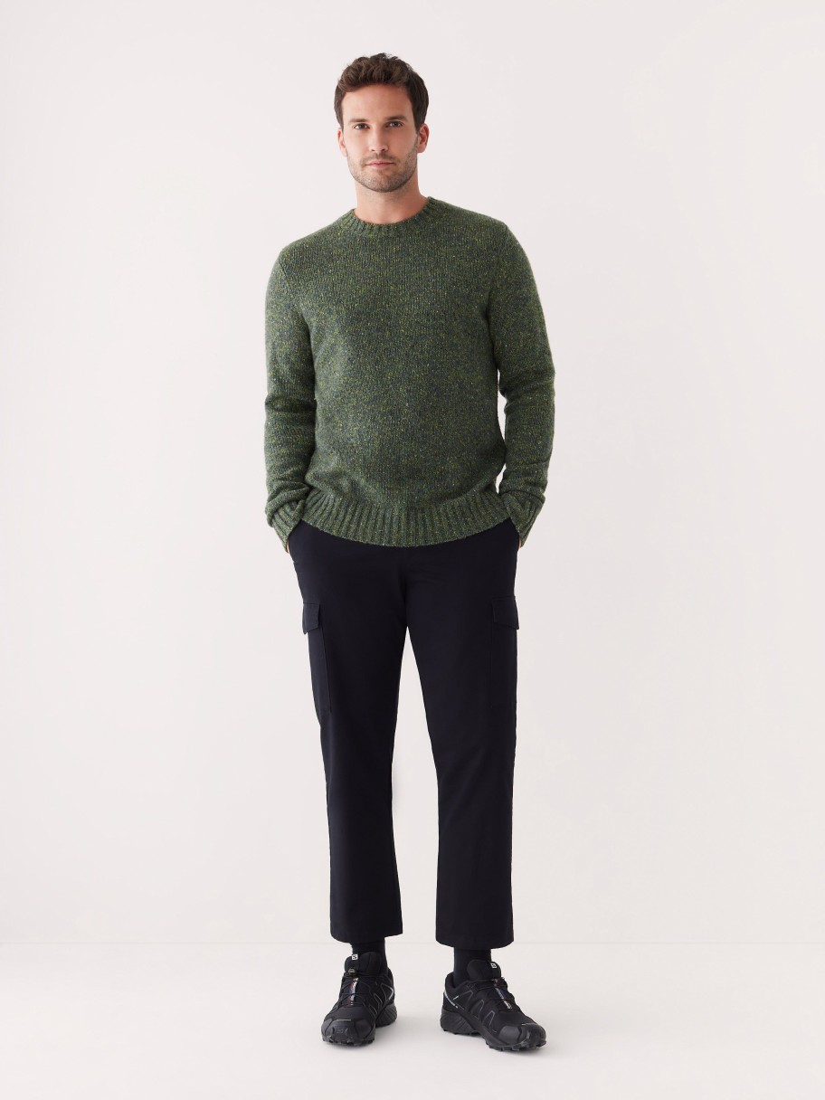 Men Frank And Oak Sweaters & Cardigans | The Donegal Crewneck Sweater In Emerald Green