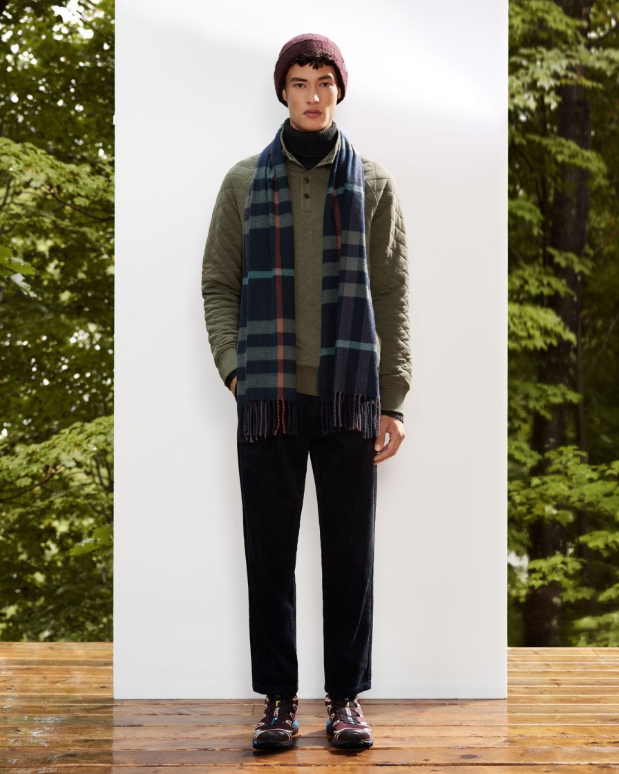 Men Frank And Oak Sweaters & Cardigans | The Quilted Pop-Over In Olive Green