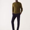 Men Frank And Oak Sweaters & Cardigans | The Waffle Crewneck Sweater In Dark Olive