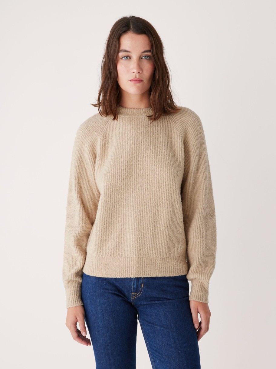 Women Frank And Oak Sweaters & Cardigans | The Seawool® Crewneck Sweater In Oxford Tan