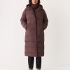 Women Frank And Oak Jackets & Coats | The Highland Long Puffer Coat In Burgundy