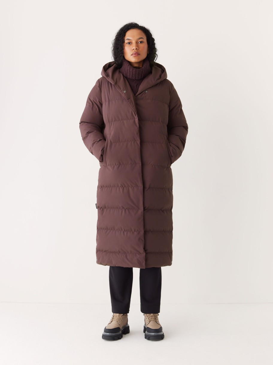 Women Frank And Oak Jackets & Coats | The Highland Long Puffer Coat In Burgundy