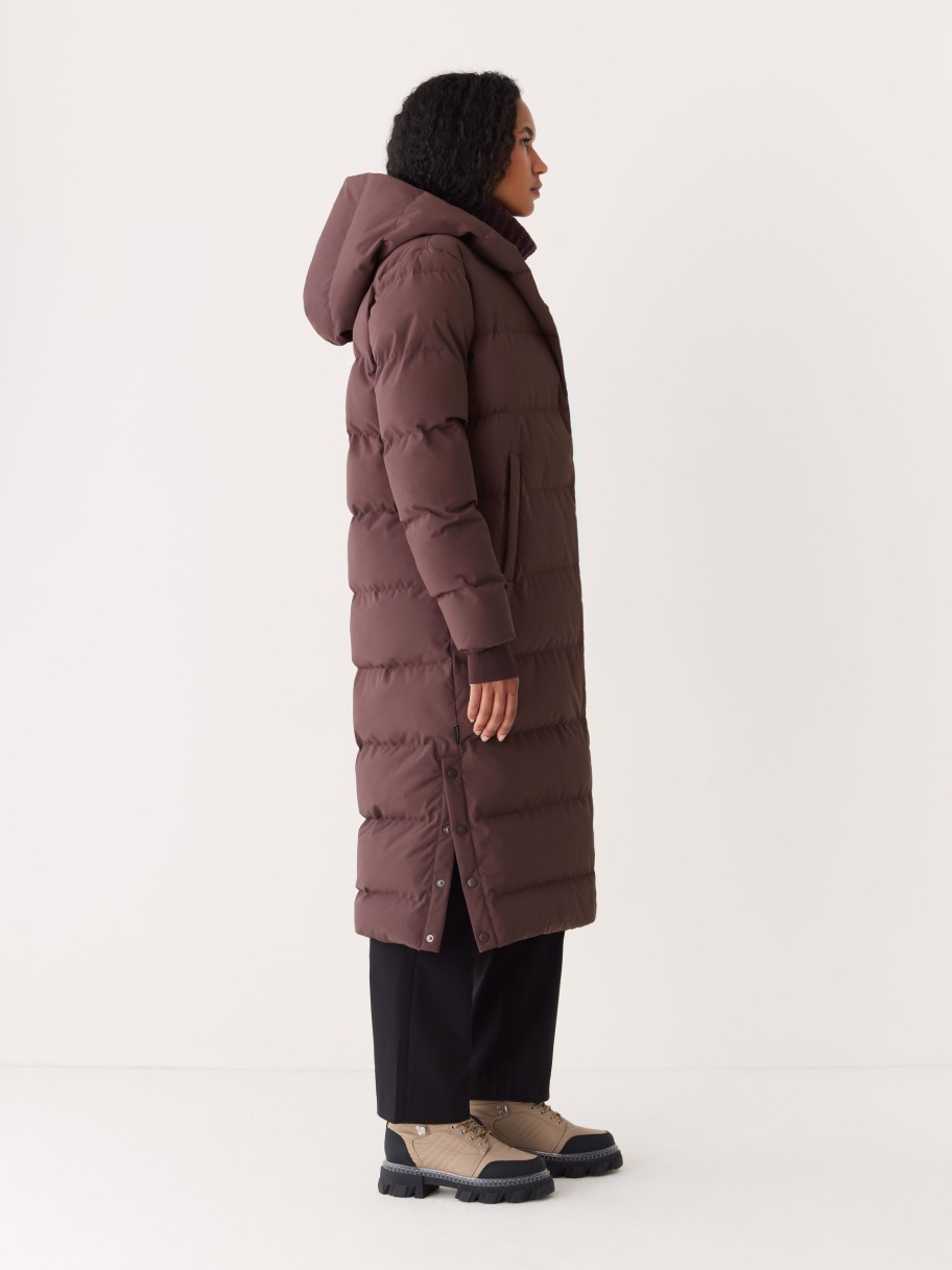 Women Frank And Oak Jackets & Coats | The Highland Long Puffer Coat In Burgundy