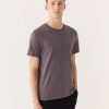 Men Frank And Oak T-Shirts | The Nepped T-Shirt In Earthy Grey