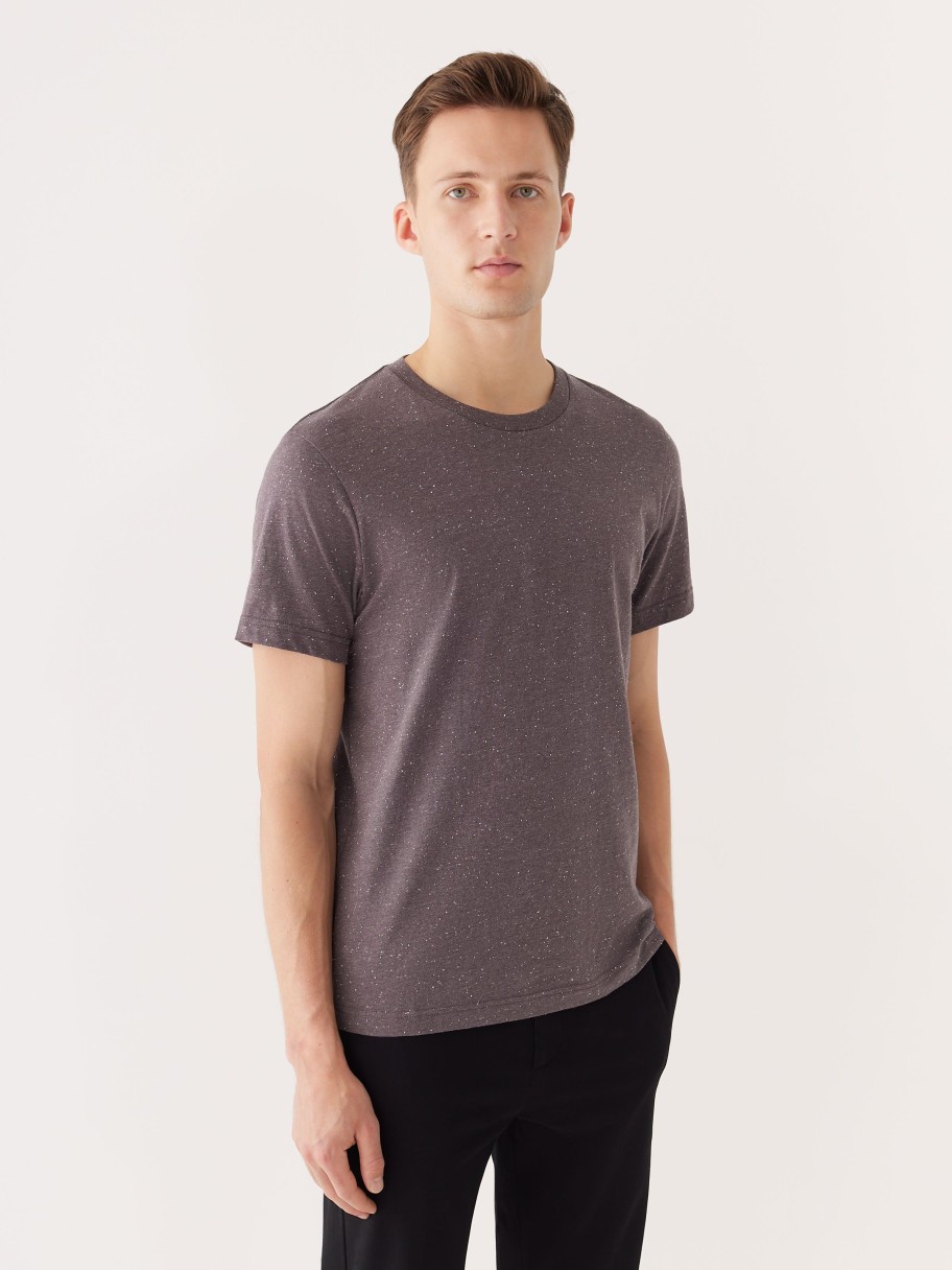 Men Frank And Oak T-Shirts | The Nepped T-Shirt In Earthy Grey