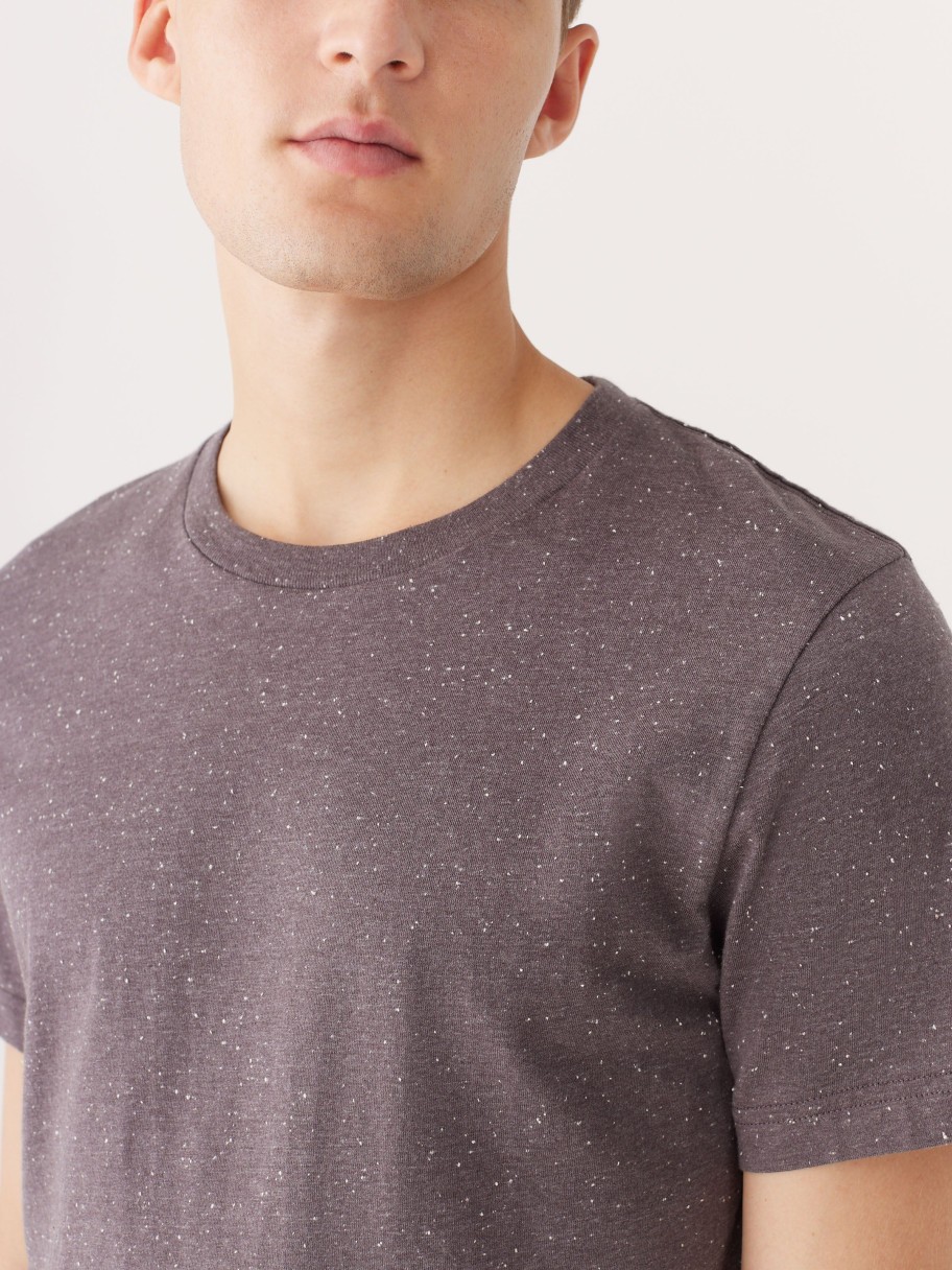 Men Frank And Oak T-Shirts | The Nepped T-Shirt In Earthy Grey