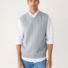 Men Frank And Oak Sweaters & Cardigans | The V-Neck Sweater Vest In Grey Cloud