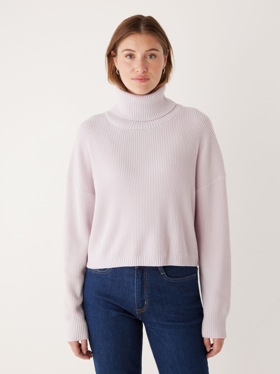 Women Frank And Oak Sweaters & Cardigans | The Merino Turtleneck Sweater In Soft Orchid