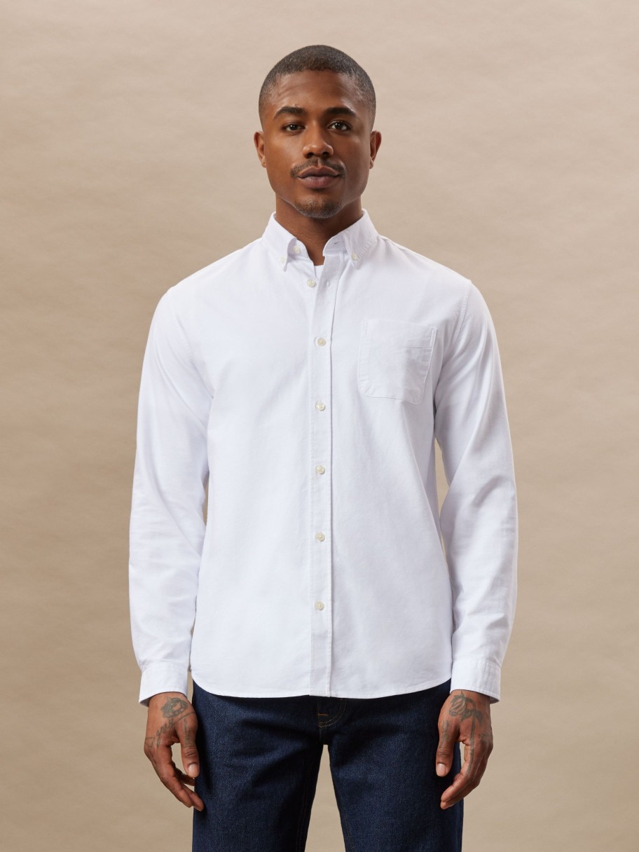 Men Frank And Oak Shirts & Polo Shirts | The Jasper Oxford Shirt In White