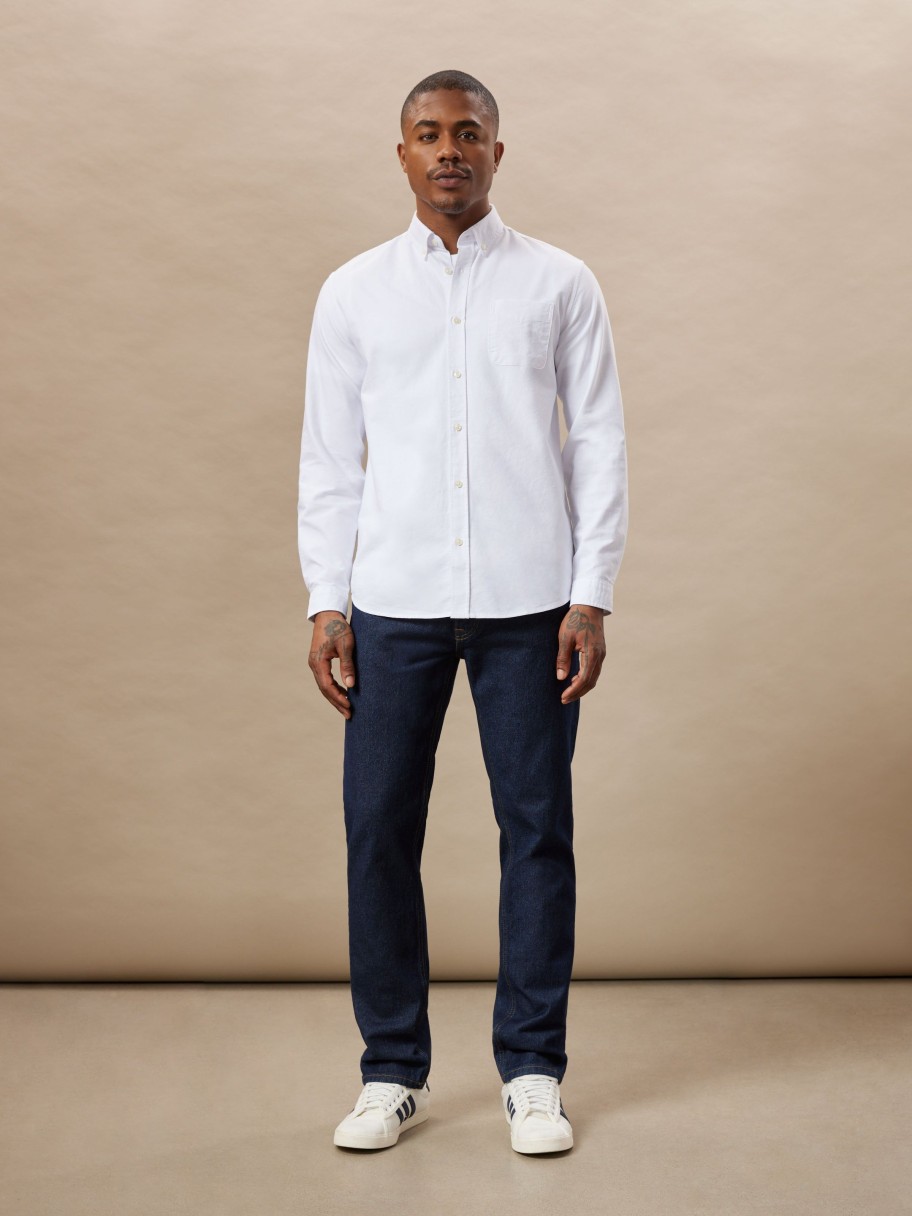 Men Frank And Oak Shirts & Polo Shirts | The Jasper Oxford Shirt In White