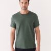 Men Frank And Oak T-Shirts | The Nepped T-Shirt In Midnight Teal