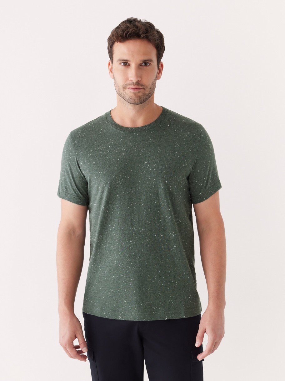 Men Frank And Oak T-Shirts | The Nepped T-Shirt In Midnight Teal