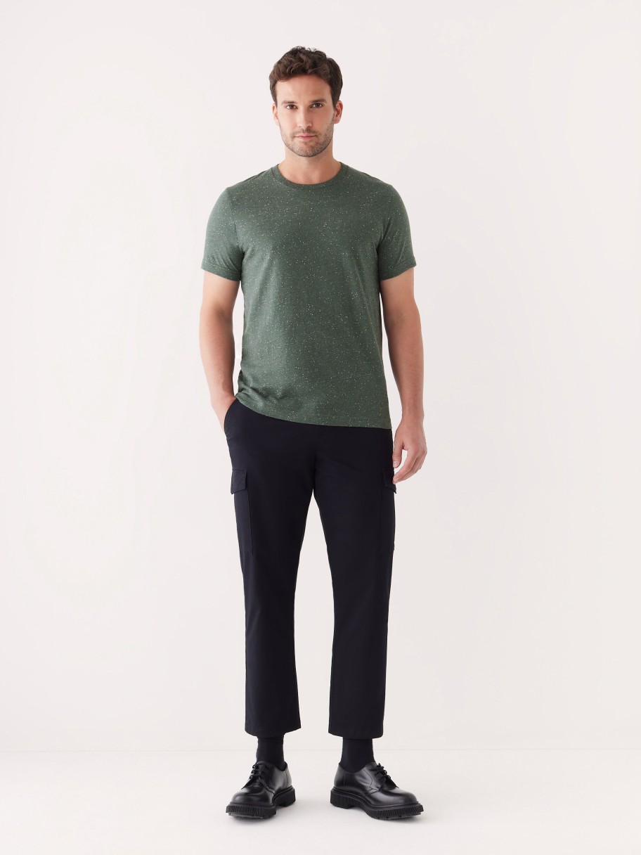 Men Frank And Oak T-Shirts | The Nepped T-Shirt In Midnight Teal