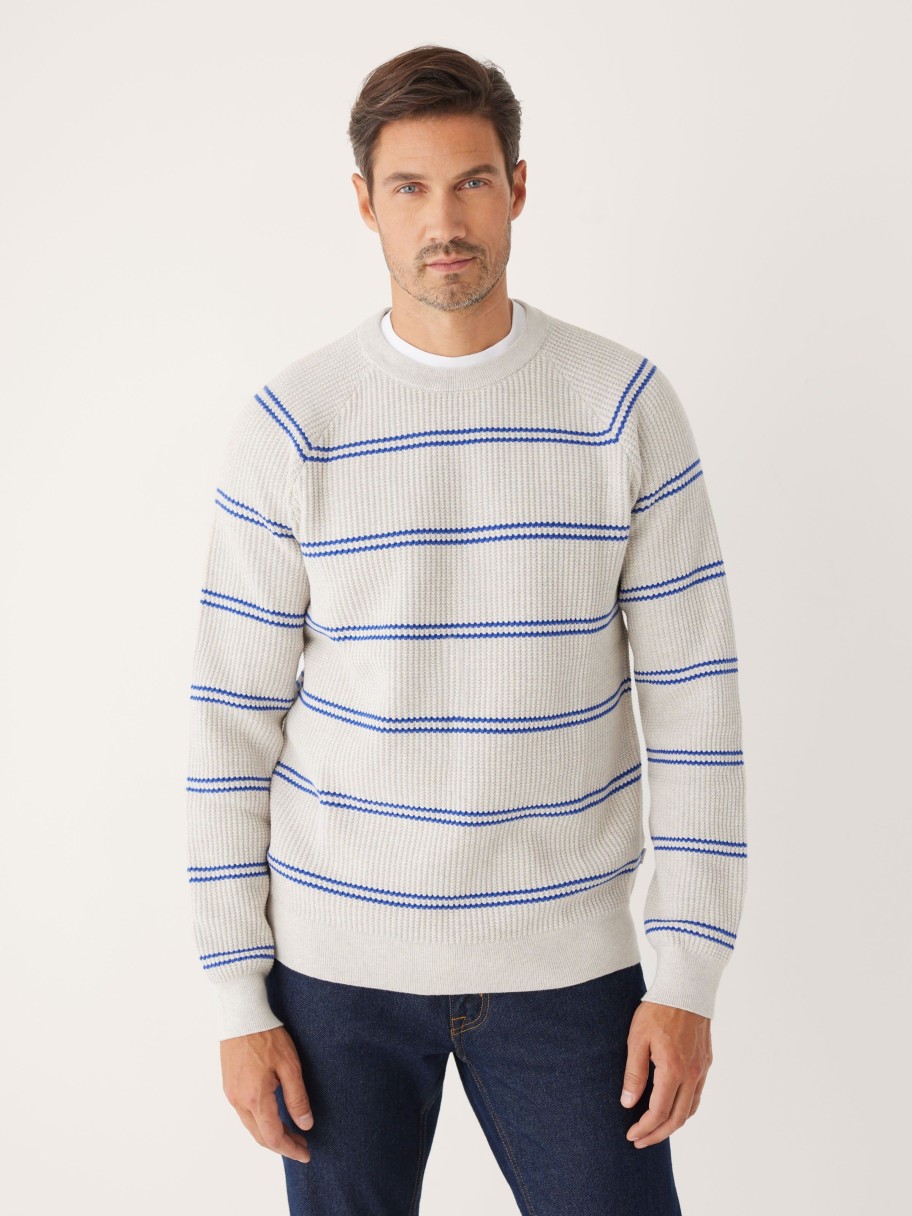 Men Frank And Oak Sweaters & Cardigans | The Seacell™ Waffle Sweater In Carpenter Blue