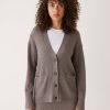 Women Frank And Oak Sweaters & Cardigans | The Merino Cardigan Sweater In Beige Grey