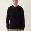 Men Frank And Oak Sweaters & Cardigans | The Merino Crewneck Sweater In Black