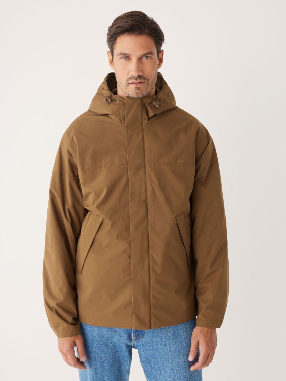 Men Frank And Oak Jackets & Coats | The Anorak Rain Jacket In Sepia