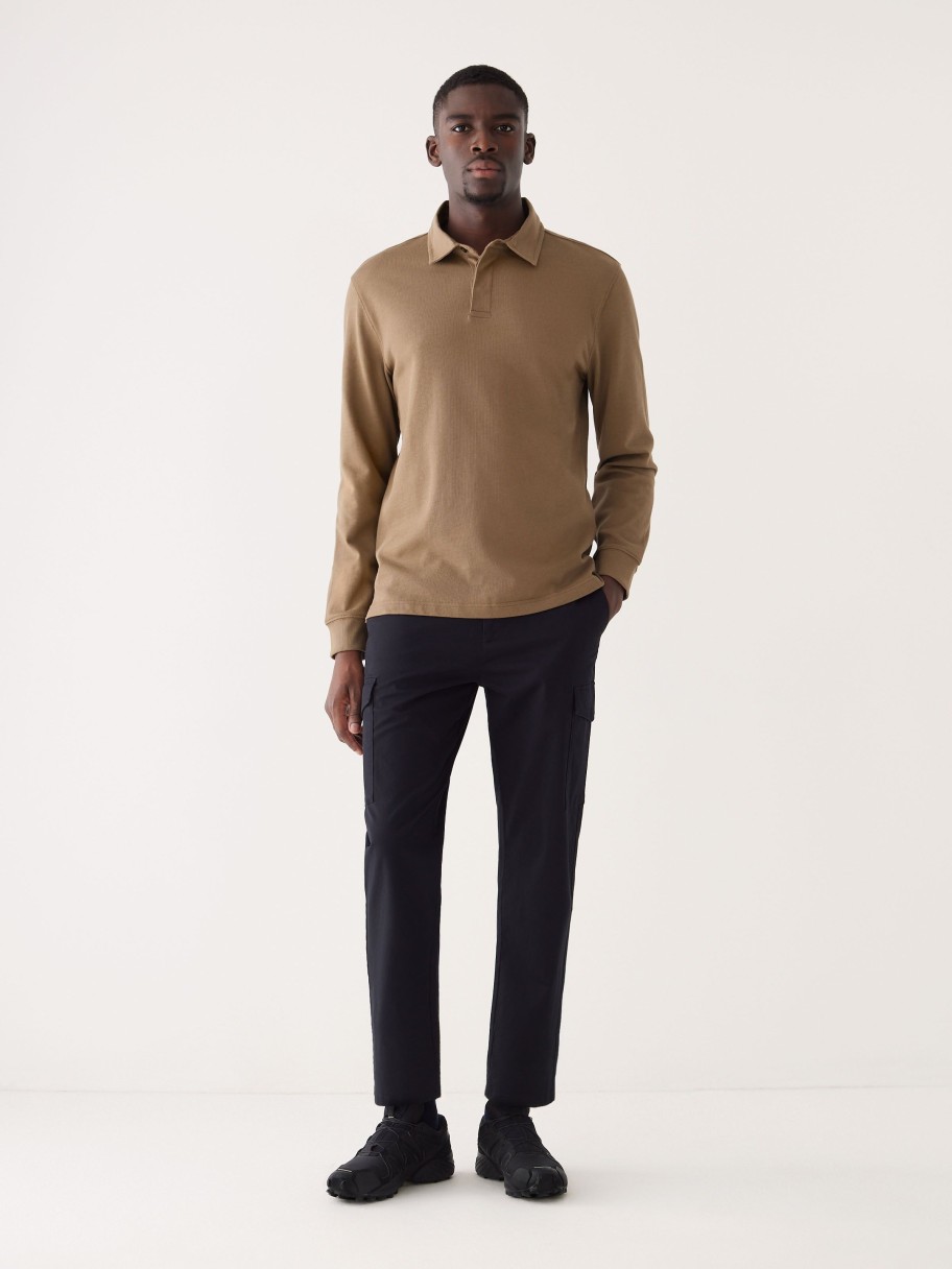 Men Frank And Oak Shirts & Polo Shirts | The Long Sleeve Rugby Polo In Umber