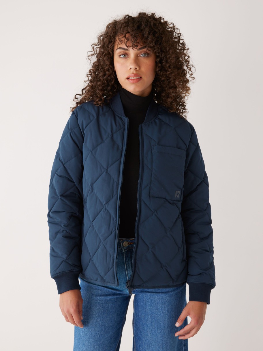 Women Frank And Oak Jackets & Coats | The Skyline Reversible Bomber In Space Blue