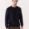 Men Frank And Oak Sweaters & Cardigans | The Boucle Seawool® Sweater In Dark Blue