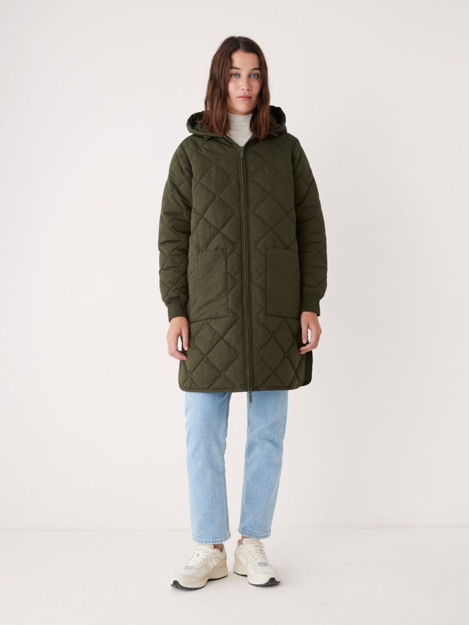 Women Frank And Oak Jackets & Coats | The Skyline Maxi Hooded Jacket In Rosin