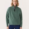 Women Frank And Oak Sweaters & Cardigans | The Axis Polar Fleece Pullover In Evergreen