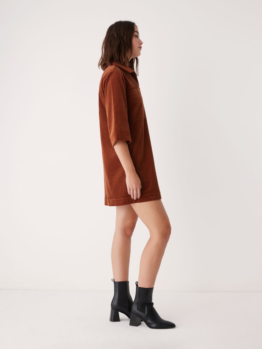 Women Frank And Oak Dresses & Jumpsuits | The Corduroy Mini Dress In Smoked Paprika