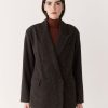 Women Frank And Oak Blazers & Overshirts | The Comfort Double Breasted Blazer In Dark Brown