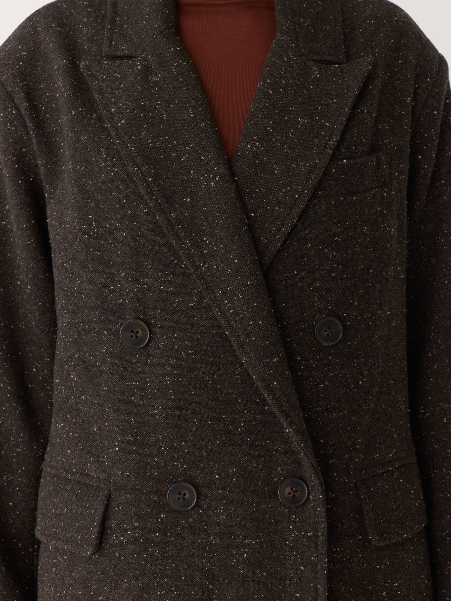 Women Frank And Oak Blazers & Overshirts | The Comfort Double Breasted Blazer In Dark Brown