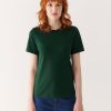 Women Frank And Oak T-Shirts & Tops | The Essential T-Shirt In Forest Green