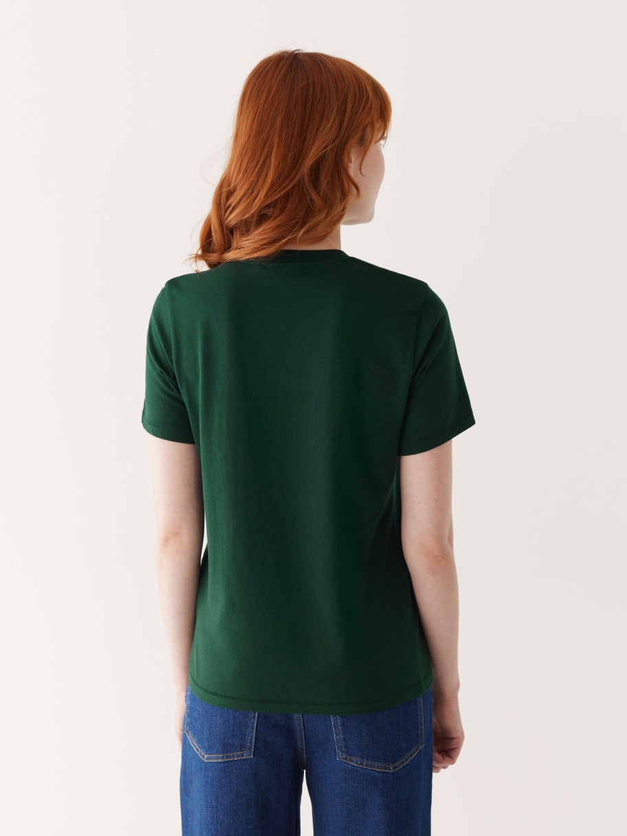 Women Frank And Oak T-Shirts & Tops | The Essential T-Shirt In Forest Green