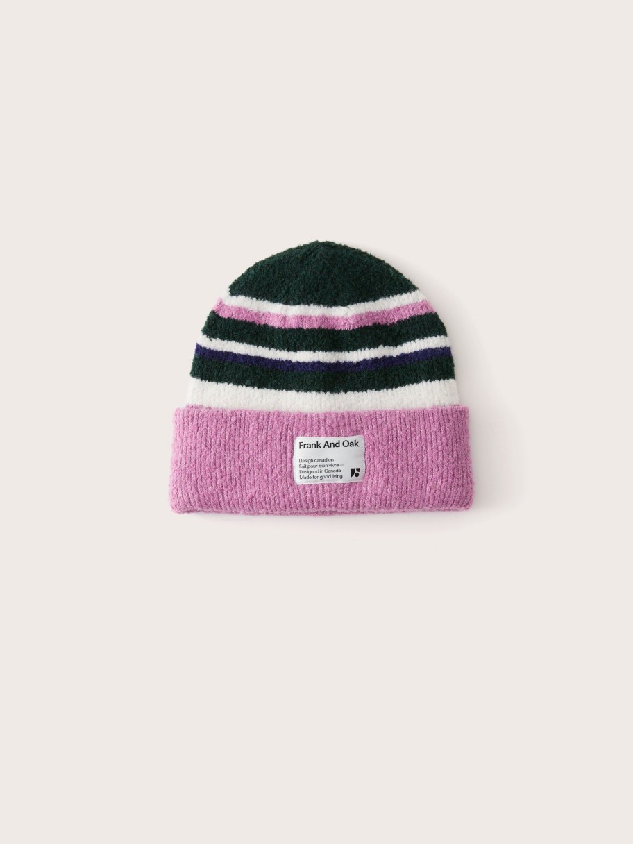 Women Frank And Oak Hats, Scarves & Mittens | The Colour Block Seawool® Beanie In Pink