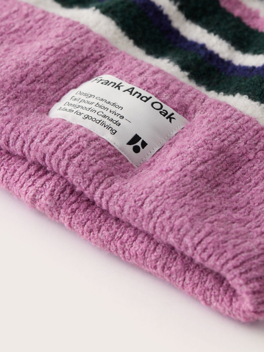 Women Frank And Oak Hats, Scarves & Mittens | The Colour Block Seawool® Beanie In Pink