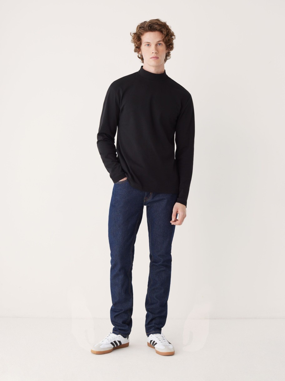 Men Frank And Oak Sweaters & Cardigans | The Mockneck Sweater In Black